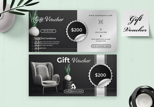 Gift Voucher Layout with Black Accents
