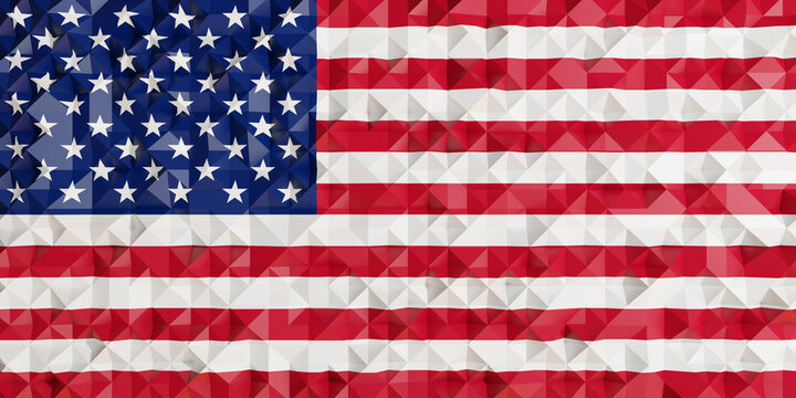 Triangulated USA national flag. Illustration of American spirit and affairs