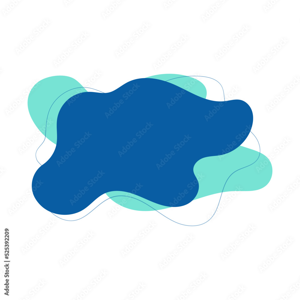 Poster abstract graphic fluid element in memphis style. a dynamic wave colors the shape of the liquid. isol