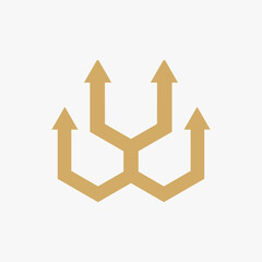 YW Arrow up letter logo vector image - obrazy, fototapety, plakaty