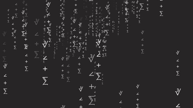 Mathematics symbols floating in space