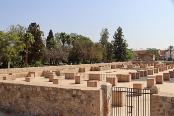 Remains of columns in Koutoubia Mosque in Marrakech (Morocco)