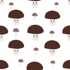 seamless pattern with mushrooms