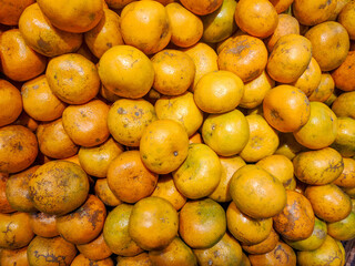 Stacks of mandarin oranges