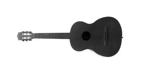 black guitar isolated on white background