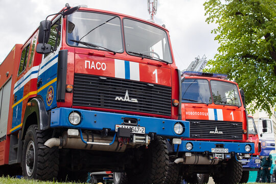 Belarus, Polotsk - 28 may, 2022: Two fire engines