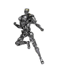 master robot is floating and also looking for combat  in white background