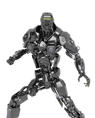 master robot is ready to smash all in white background