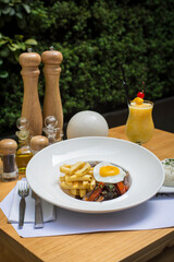 Lomo saltado gourmet peruvian food