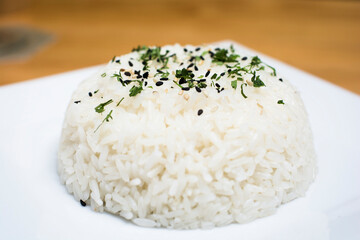 Simple plain white rice white bowl comfort food 