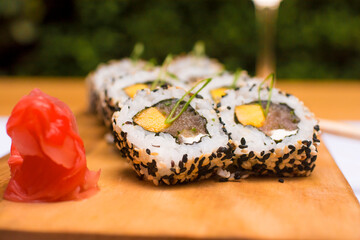 Maki sushi gourmet japanese restaurant food