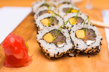 Maki sushi gourmet japanese restaurant food