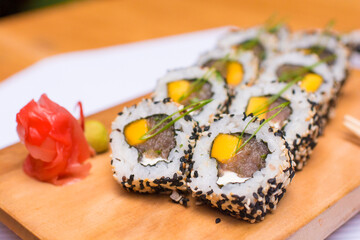 Maki sushi gourmet japanese restaurant food