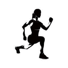 one woman exercising workout fitness aerobic exercise silhouette isolated white background