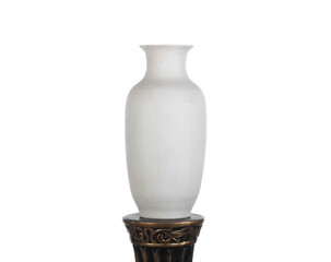 vintage classic white vase isolated on white background
