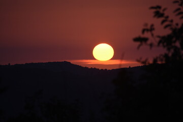 beautiful sunset from corfu island