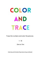 High Resolution Color and Trace the Number Worksheet for kids Practise and Homework Printable Pages.