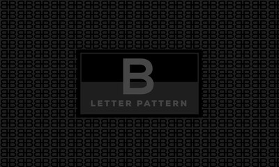 B Letter black monochrome background seamless textile fashion repeatable alphabet pattern