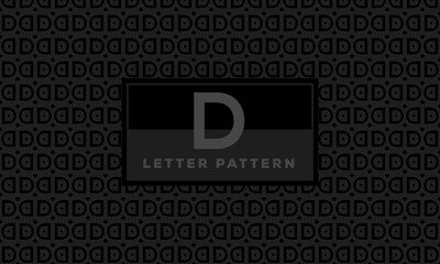 D Letter black monochrome background seamless textile fashion repeatable alphabet pattern