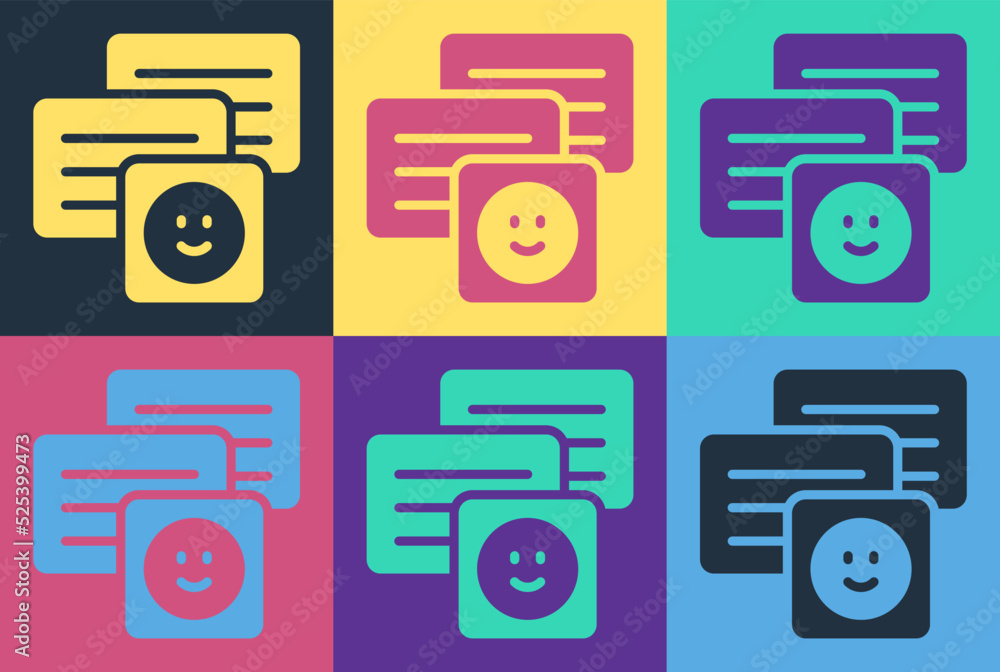Poster pop art new chat messages notification on laptop icon isolated on color background. smartphone chatt