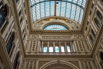 Galleria Umberto I shopping gallery in Naples, Italy.