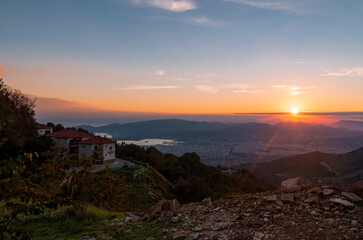 sunset in the mountains