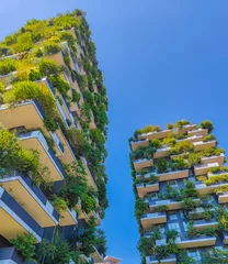 Foto op Plexiglas Ecological green skyscraper - Bosco verticale in Milan, known as vertical forest © Audrius