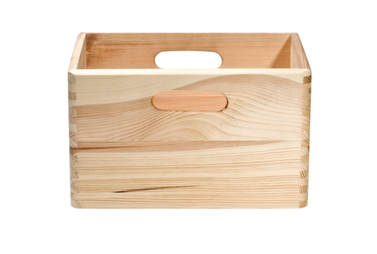 wooden box isolated