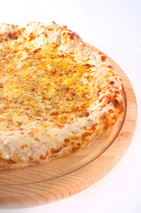 Delicious ready to eat pizza isolated white background junk food