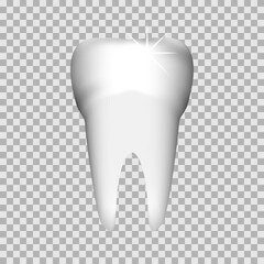 Tooth, 3D render. Dental, medicine and health concept design element. Template design element, Vector illustration