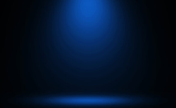 Studio Dark Blue Spotlight Background.