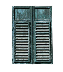 window with closed shutters
