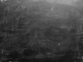Black Blackboard Chalkboard texture.Empty blank grey dark dirty school board wall banner background backdrop with traces of chalk for text.School,Cafe,bakery,restaurant menu template wallpaper.Letter