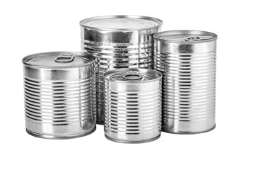 metal cans  isolated on transparent background,