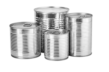 metal cans  isolated on transparent background,