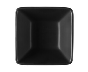 Ceramic black empty bowl isolated on white, top view