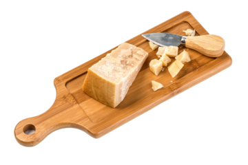 The chopped parmesan cheese isolated
