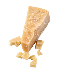 parmesan cheese  isolated on transparent background - obrazy, fototapety, plakaty