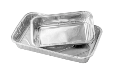 Baking dish from a foil on white