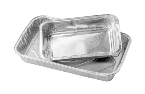 Baking dish from a foil on white