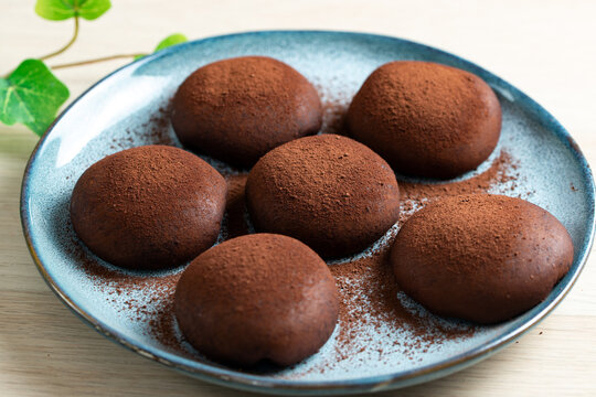 Japanese Dessert Chocolate Tiramisu Mochi Or Glutinous Rice Ball