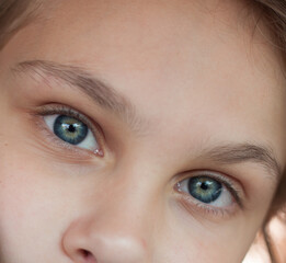 Fototapeta premium Portrait of a little girl in close-up.