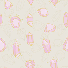 Seamless sparkly pattern with abstract pink diamonds. Print for textile, wallpaper, covers, surface. For fashion fabric.