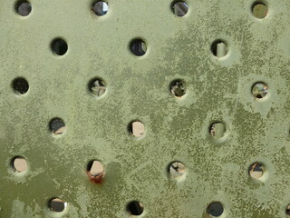 Texture of steel padded military equipment