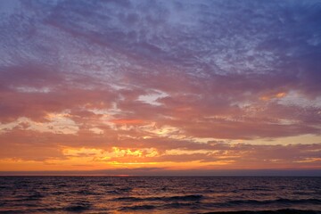 Obraz premium Panorama Sonnenuntergang an der Nordsee 