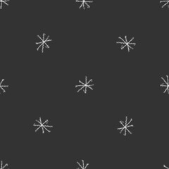 Hand Drawn Snowflakes Christmas Seamless Pattern. Subtle Flying Snow Flakes on chalk snowflakes Background. Beauteous chalk handdrawn snow overlay. Charming holiday season decoration.