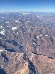 Fototapeta premium View of the peaks of the Andes Mountains between Argentina and Chile
