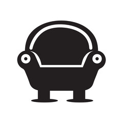 Home comfortable relax chair icon | Black Vector illustration |