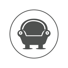 Home comfortable relax chair icon | Circle version icon |