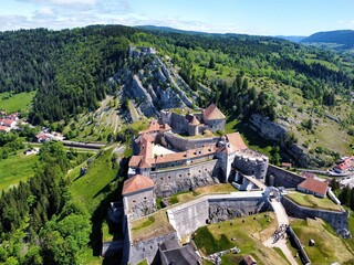 drone photo Château de Joux Jura france europe